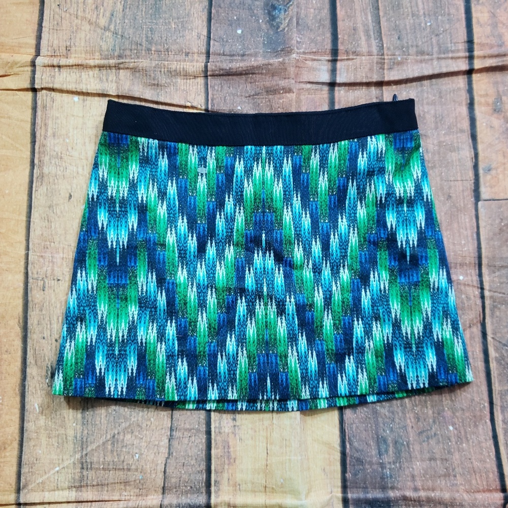 Milly Minis Girls Blue Green Chevron Skirt Sz 5